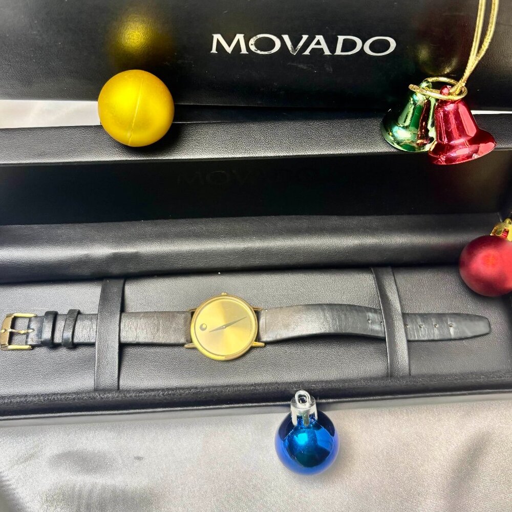 Movado men's zenith gold tone quartz watch